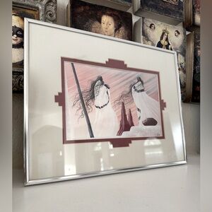 Bill Rabbit Warmth of Your Touch Cherokee Native American Art Print 11x14 Framed